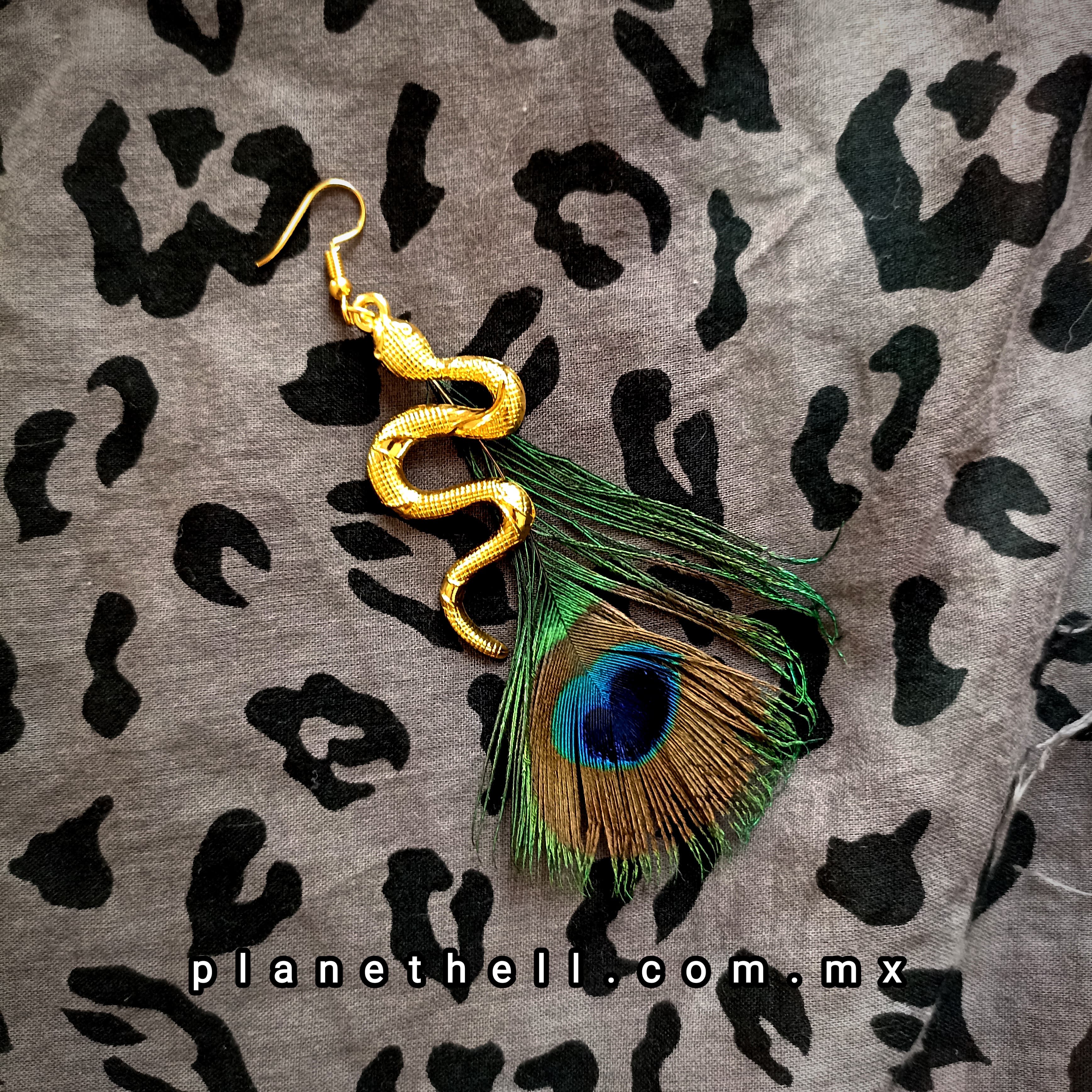 ARETE - PLUMA PAVO REAL Y SERPIENTE